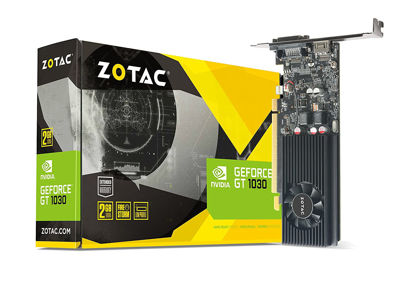 Picture of ZOTAC (ZT-P10300A-10L) GEFORCE GT 1030 2GB GDDR5, 64 BIT, 1227-1468/6008, HDCP,HDMI,DVI-D,LIT